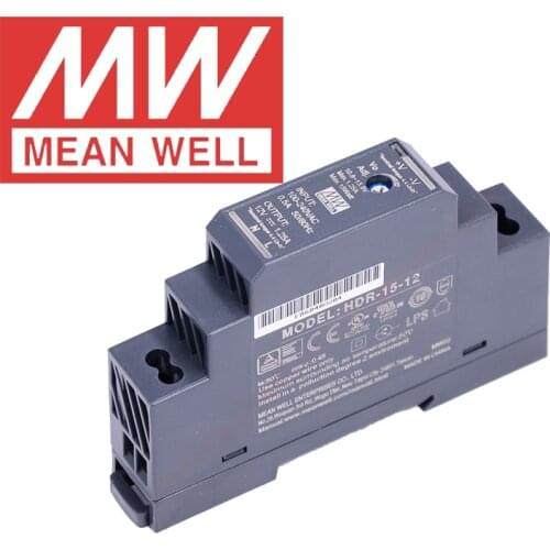 Original Mean Well HDR-15 series 5v 12v 24v 48v meanwell single output 15w Ultra Slim Step DIN RAIL Power Supply