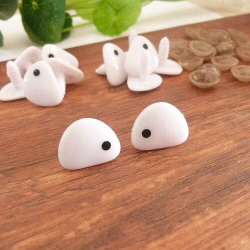 16x20mm white color plastic safety animal toy cartoon eyes & soft washer for diy doll findings-20pcs-50pcs-100pcs option