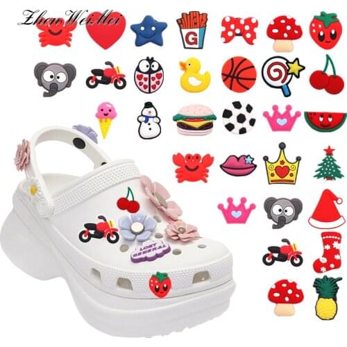 Shoe Charms Accessories Decorations Charms Animals Ball Cherry Lollipop Starfish Shoe Buckle Decoration for Jibz Kids Party Xmas