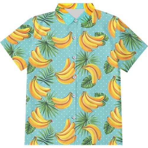 IFPD EU Size Men Hot Sale Banana Casual Button Shirt 3D Print Fruit Casual Short Sleeve Summer Fashion Harajuku Shirts Drop Ship
