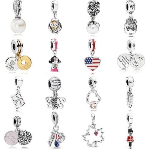 2019 NEW 100% 925 Sterling Silver Maple Leaf Soldier Butterfly Girl Charm Pendant For DIY Bracelet Women Original Jewelry Gift