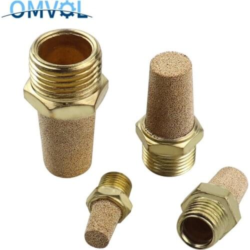 1Piece Noise Filter Reducer Connector Copper Fitting Pneumatic Brass Exhaust Muffler Pneumatic Silencers M5 1/8" 1/4" 3/8" 1/2"