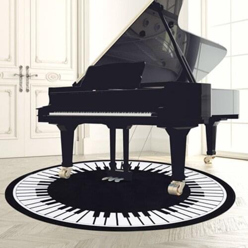 Modern creative circular carpet piano design sound-absorbing rug pad four seasons universal living room coffee table blanket