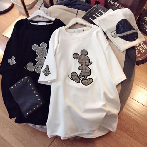 Disney Minnie loose print girl boy T-shirt summer new wild cartoon short sleeve