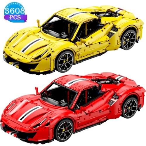 Technical Expert Sports Car Building Blocks Famous Super Racing Vehicle Bricks Assembly Model Set Toys for Children Boys Gifts