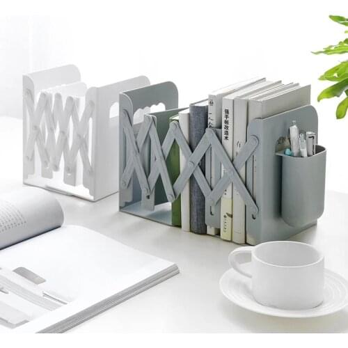 Retractable Book Stand Holder Shelf Support Stand Bookshelf With Pen Holder Desk Organizer Bookrack Stationery Office