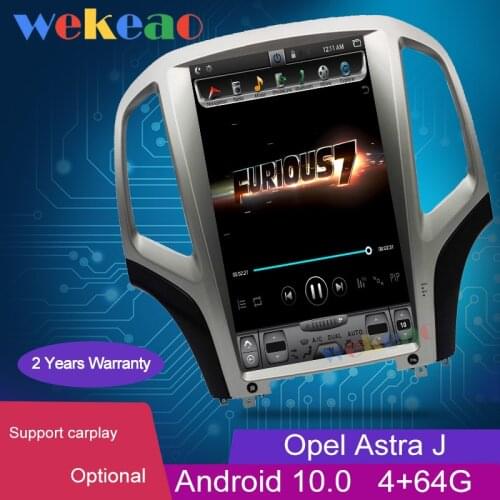 Wekeao Vertical Screen Tesla 13.6" 1 Din Android 10.0 Car Radio For Opel Astra J Car DVD Player 4G Carplay Stereo GPS 2009-2015