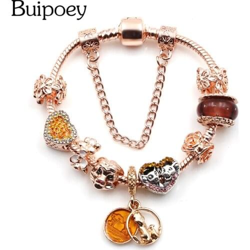 Buipoey Mufasa Bracelet Bracelets For Women Men Kids Charm Heart Daisy Beaded Bracelet Bangle Jewelry Gift