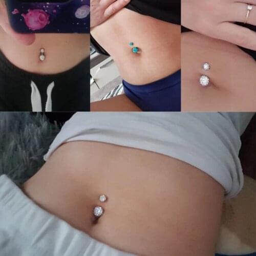 1 Set Stainless Steel Navel Belly Button Rings Women Fashion Belly Button Ring Piercing Body Piercings Jewelry