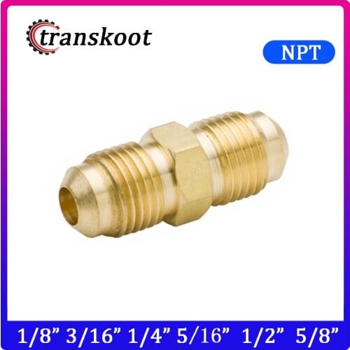 1/8" 3/16" 1/4" 5/16" 3/8" 1/2" 5/8" Flare Air Gas Quick Connector Brass Tube Hose Fitting SAE 45 Degree Union