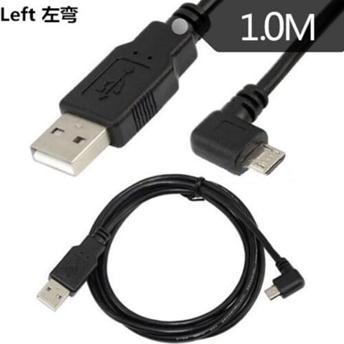 1m 3ft USB 2.0 A Male to Micro 5 Pin Left Angled Male Converter Cable Cord