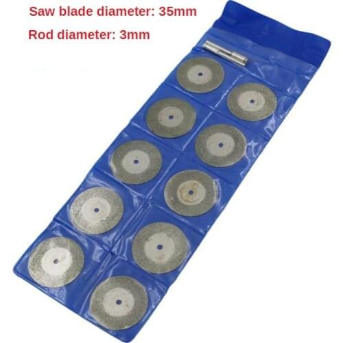 10PCS Emery Diamond Coated Double Side Cutting Discs Cut Off Blade Grinding Disc With 3.0mm Mandrel For Dremel Rotary Tools