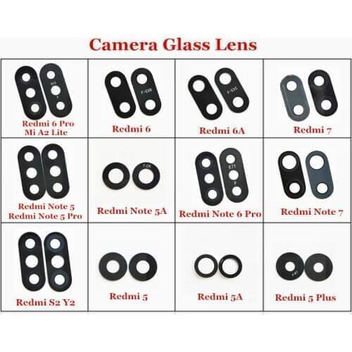 10pcs/Lot Rear Back Camera Glass Lens with sticker For Xiaomi Redmi 7 6A 6 Pro 5A 5 Plus S2 Y2 Note 7 5A 5 6 Pro