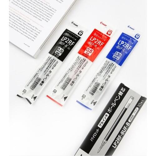 10pcs PILOT Juice Gel Pen Refills LP2RF-8EF 0.38/0.5mm Bullet Type Quick-drying Red-Blue-Black Three Colors Optional