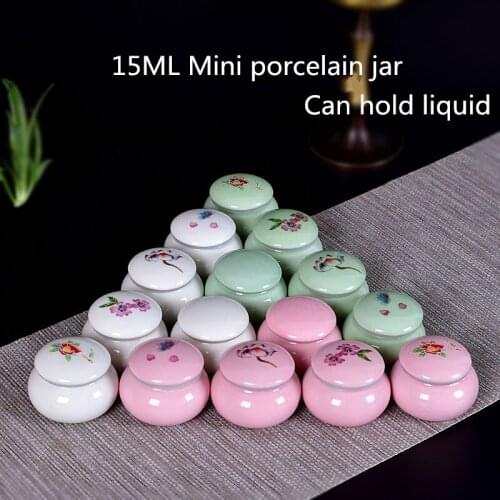 15ml Mini ceramic Jar Perfume powder box Small size Sealed Tea Can Cosmetic Jewelry box Lipstick rouge storage tank