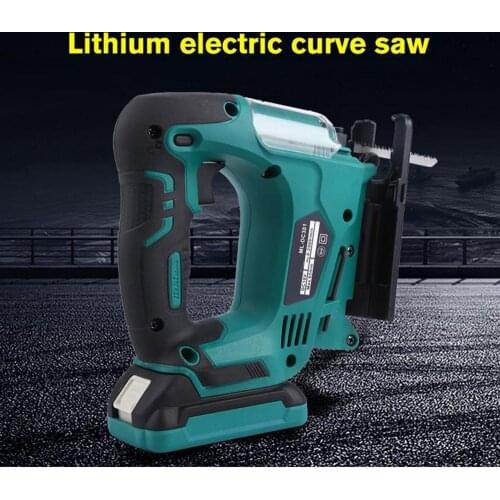 21V Cordless Jig Saw Rechargeable Electric Planer Cordless Wood Cutting Saw Blades Jigsaw Power Tool With Li-Ion Battery US Plug