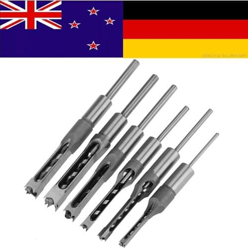 6 PCS Square Hole Saw Auger Drill Bit Woodworking tools 1/4 5/16 3/8 1/2 9/16 5/8 Inch DIY Woodworking Tool Mortising Chisel