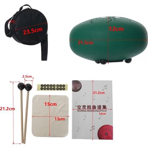 8' Steel Tongue Drum Handpan C Key 8 Notes & Carrying Bag Cleaning Cloth Gift Percussion Instrument