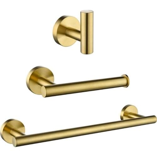 Bathroom Accessories 304 Stainless Steel Golden Bath Hardware Set Include Hand Towel Bar Toilet Paper Holder Robe Towel Hooks