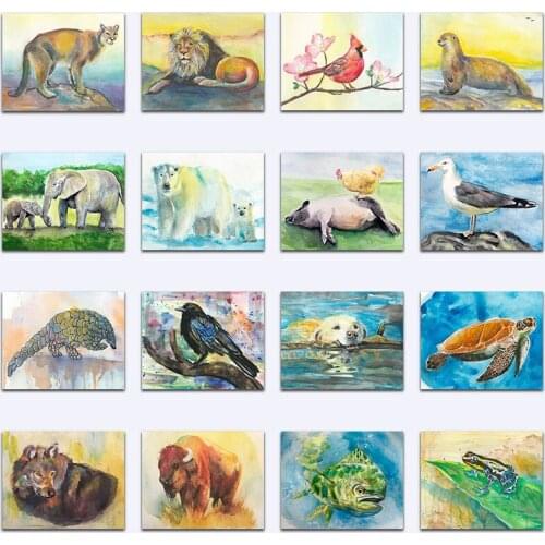 Diamond mosaic Animal lion bird elephant bear Diamond painting pig dog tortoise Full Square Diamond embroidery wolf cattle frog