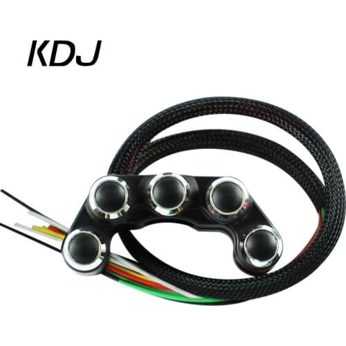 Aluminum Universal 7/8" 22mm Handlebar Motorcycle Switch Horn Fog Headlight Hazard Brake ON-OFF Start Kill Switch 5 Buttons