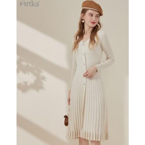 Модные трикотажные платья Artka China At AliExpress