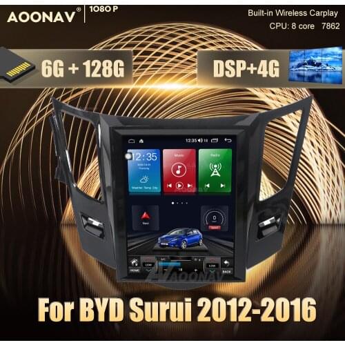 Android 10.0 4G LTE 6+128GB car radio For BYD Surui 2012-2016 Tesla screen 2din multimedia player GPS navigator