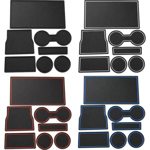 Carmilla Door Groove Mat for Tesla Model 3 Model3 2016 - 2021 Interior Non-slip Door Groove Pad/Cup Holder Pad Non-slip 7pcs/Set