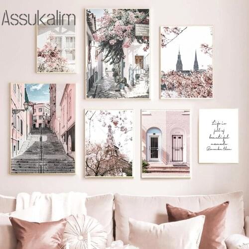 City Color Building Posters And Prints Tower Poster Flower Tree Canvas Print Scandinavian Wall Pictures For Living Room Decor