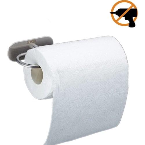 Leyden Toilet Paper Holder New Adhesive Brushed Stainless Steel Tissue Holder For Bathroom Accessories Toilet Paper Holder