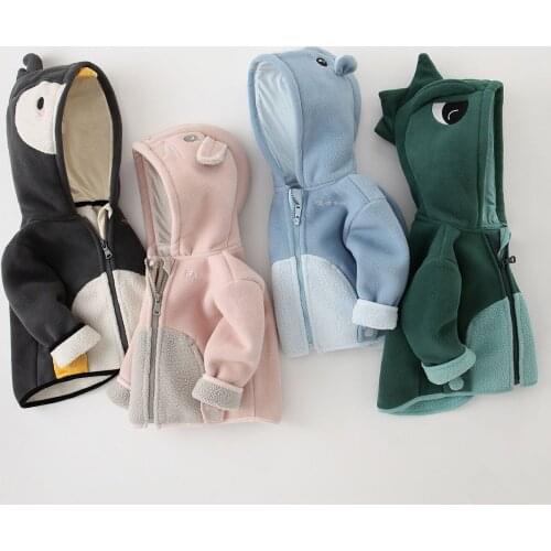 Baby plus fleece hood Velvet Coat Autumn Kids Jacket For Girls Hooded Warm Fleece Coat For Children Clothes 0-5 years