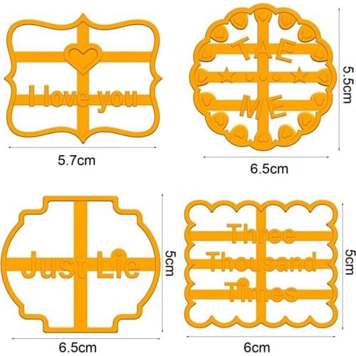 Cookie Molds Easy to Release Cookie Decor Mold Letters Design Hollow-out Good Wishes Cookie Form for Bakery