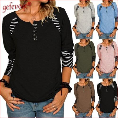 Gefevoqe Womens Striped T-shirts