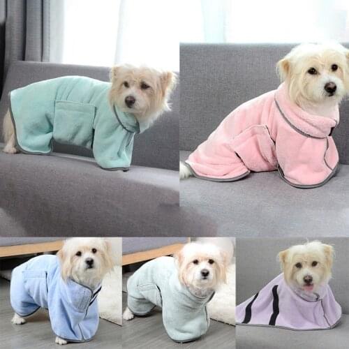 Dog Bathrobe Pet Dog Bath Towel Coral Fleece Pet Quick Drying Robes Moisture Absorbent Towels Coat For Dog And Cat Pet Supplies