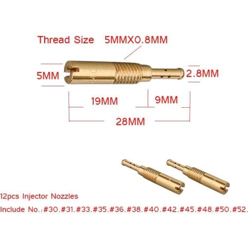 12 pcs/lot Carburetor Pilot #30.31.33.35.36.38.40.42.45.48.50.52. For PZ19 PB16/18 /20(small ATV) Kawasaki 100cc Motor