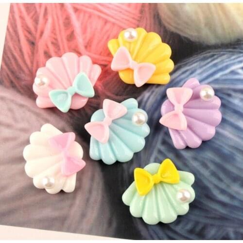 Kawaii Resin Pearl shell Flatback Cabochon Scrapbooking Fit Phone Hair Bow Embellishments Diy Accessories