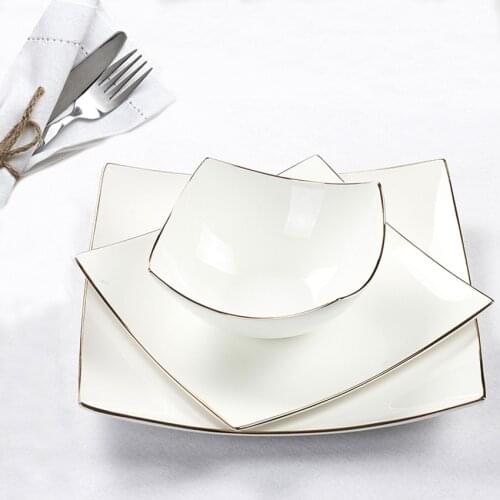 European Style Ceramics Flat Dinner Plate creative home Decor Porcelain Serving Dish Dinnerware for Beef Steak Salad Spaghetti