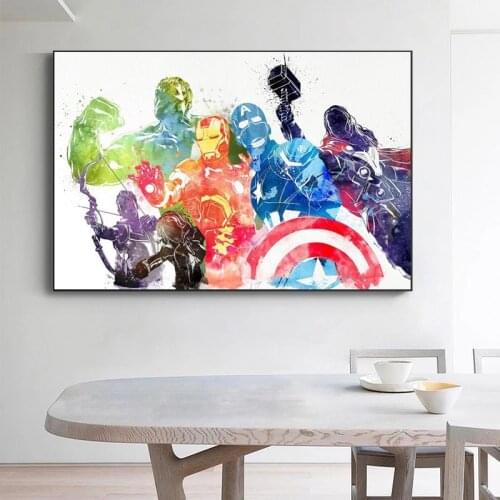 Marvel Graffiti The Avengers Canvas Painting Classic Comics Prints Posters Wall Art Picture for Living Room Decoration Cuadros
