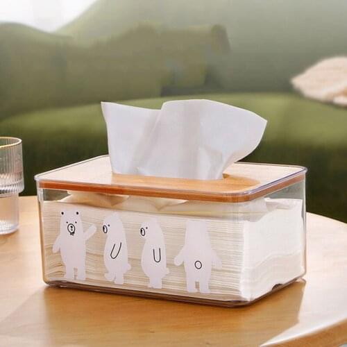 Cartoon tissue box Nordic modern style household living room drawer paper box napkin storage box kitchen and bathroom supplies
