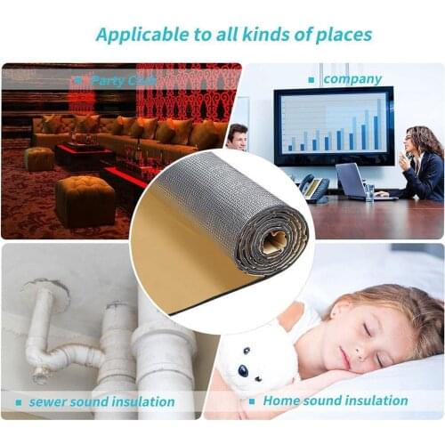 New Glass fiber aluminum foil sound insulation Aluminum Fiber Muffler Cotton Car Auto Fender Heat Sound Deadener Mat