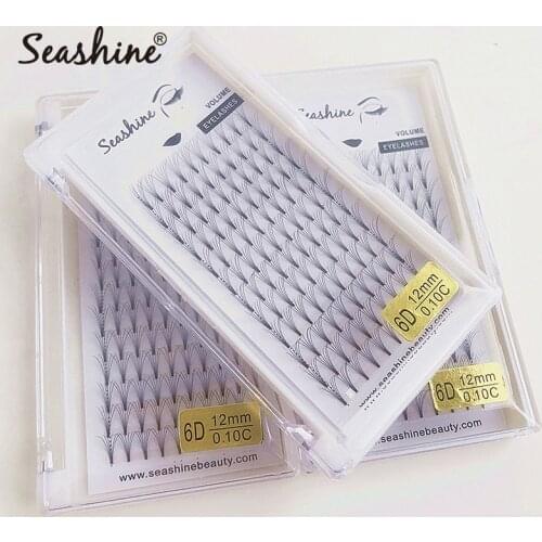 Seashine Volume Lashes 3D/4D/5D/6D Eyelashes Short Stem Premade Fans Cilia Silk False mink individual eyelashes extens