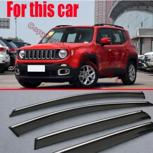 Plastic Exterior Visor Vent Shades Window Sun Rain Guard Deflector For JEEP Renegade 2015 2016 2017