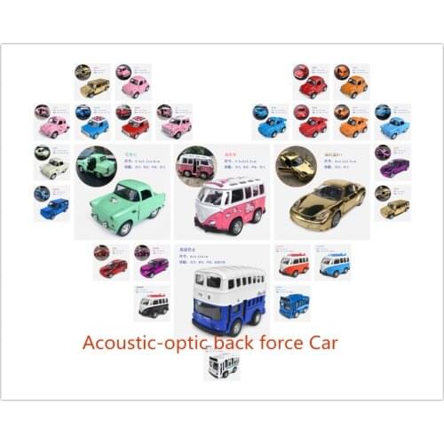 Q Mini Alloy Toy acoustic-optic back force Car Pull back car Cute Kitty Boy Gift Present Toys Model