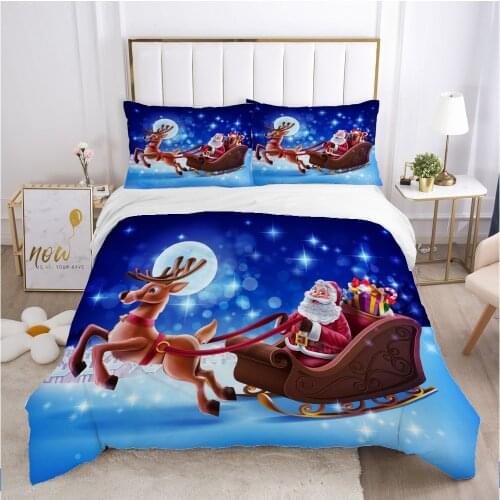 Christmas santa claus Duvet cover set 240x220 200x200 Bedding set Twin Queen King Double Bed linens Quilt cover Bedclothes MOON