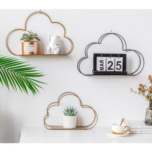Nordic Golden Iron cloud shelf room wall decor bedroom horse Ornament calendar decoration home decor wall hanging decoration