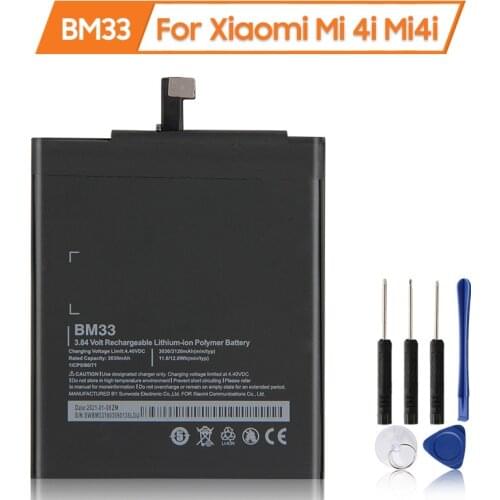 XiaoMi Original Replacement Battery BM33 For Xiaomi Mi 4i Mi4i 100% New Authentic Phone Battery 3120mAh