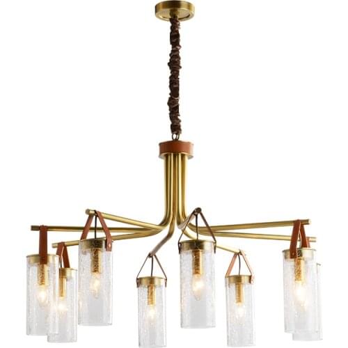 Nordic living room Glass chandelier luxury restaurant lamp modern bedroom Chandeliers Ceiling art Chandelier Lighting copper