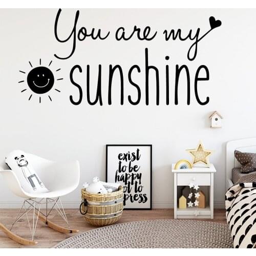 You Are My Sunshine Wall Sticker Home Bedroom Living Room Decoration Kids Room Nuraery Decor Sun Wall Stickers Art Mural C40