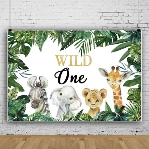 Vinyl Birthday Background For Photography Safari 1st Wild One Birthday Baby Shower Party Child Photozone Portrait Photo Backdrop