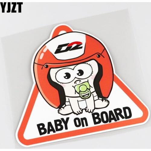 YJZT 15.6CMX13.8CM Baby on Board Car Sticker Helmet baby Pvc Decal 13A-0027
